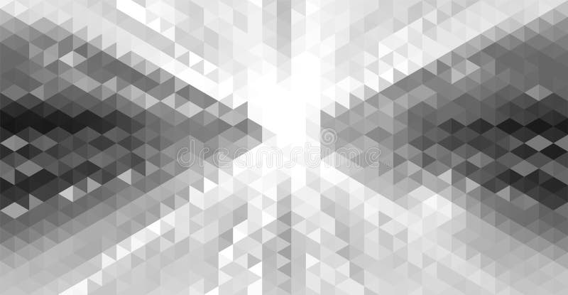 Abstract Grayscale Geometric Mosaic Background with Diamond Shapes vector illustration