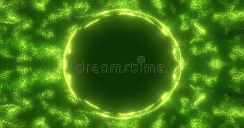 Abstract green background from an energy blue magic ring of a round frame vector illustration
