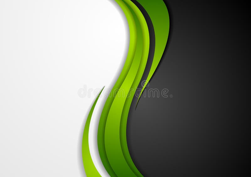 Abstract green black grey wavy background royalty free illustration