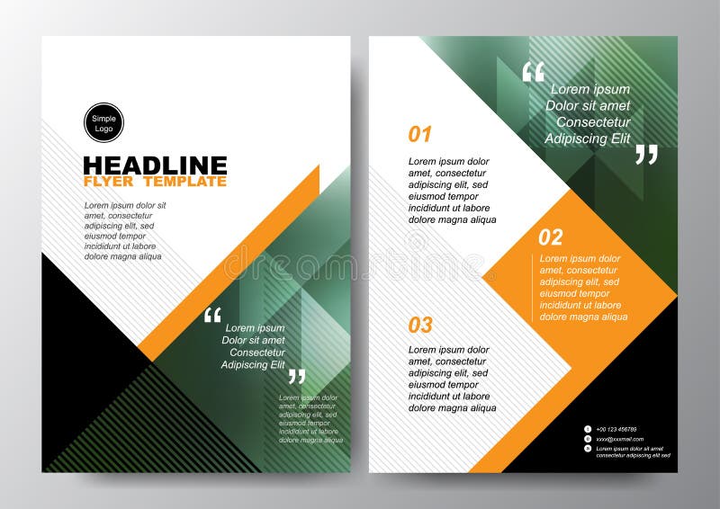 Abstract green black triangle background for minimal Poster Brochure Flyer design Layout vector template in A4 size stock illustration