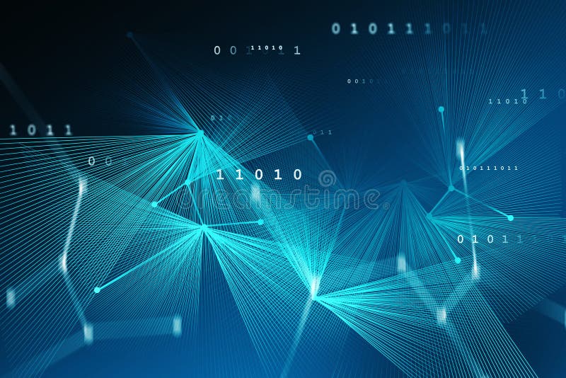 Abstract Green Digital Network Interface Stock Illustration