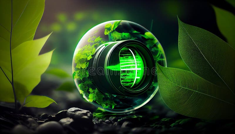 Abstract green energy background wallpaper for presentations and PowerPoint royalty free illustration.