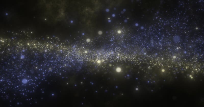 Abstract green energy magic round particles with bokeh effect glowing background stock illustration