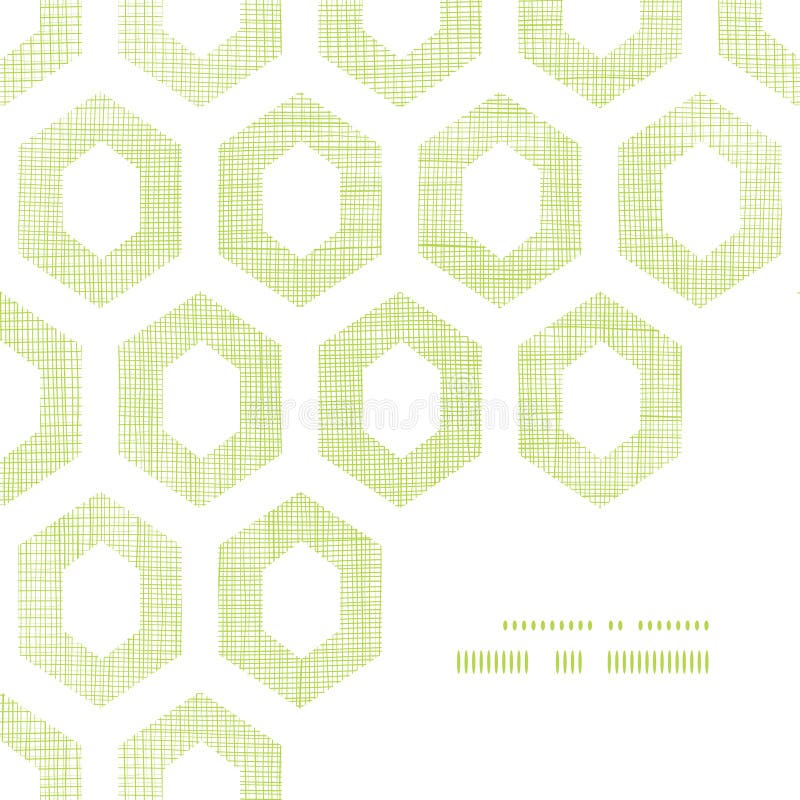 Abstract green fabric textured honeycomb cutout royalty free illustration