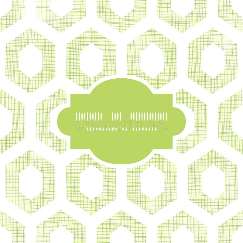 Abstract green fabric textured honeycomb cutout vector illustration