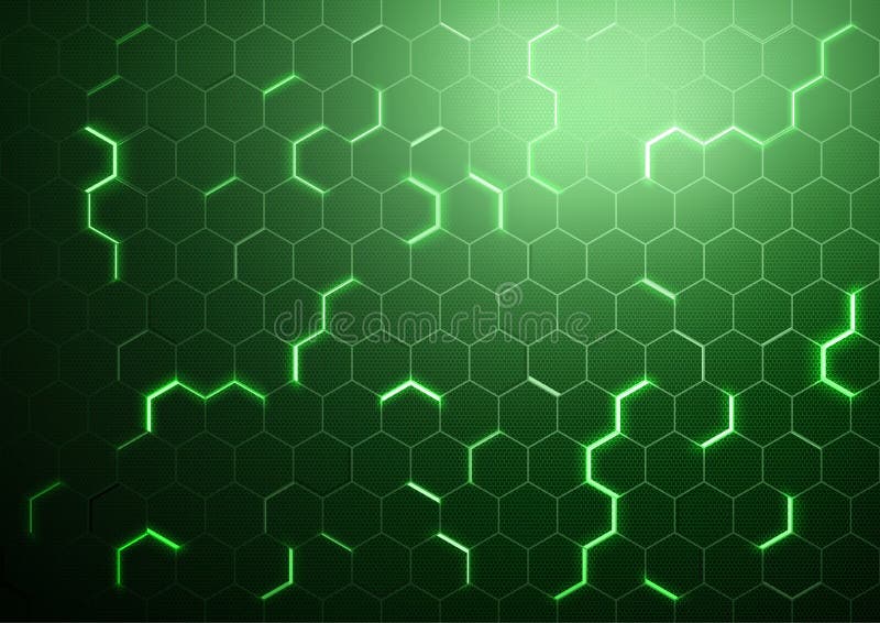 Abstract Green Futuristic Hexagonal Background vector illustration