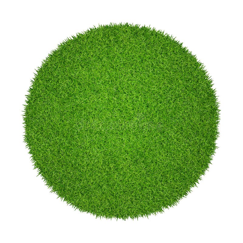 Abstract green grass texture for background. Circle green grass pattern isolated on white background with clipping path royalty free stock photo
