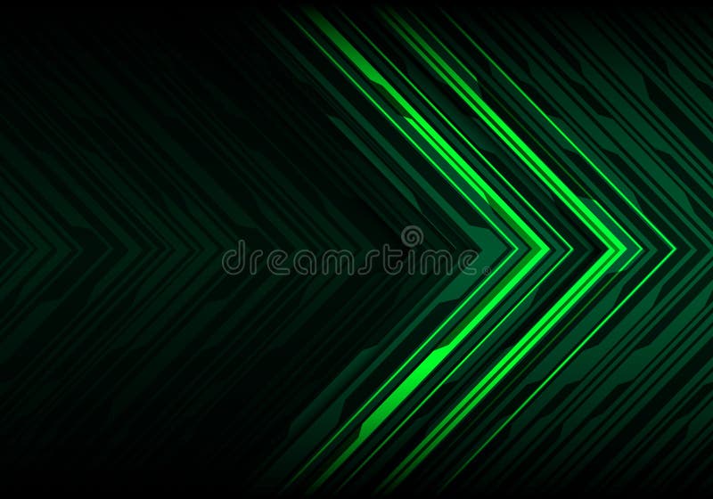 Abstract green light black line arrow polygon futuristic direction design modern technology background vector