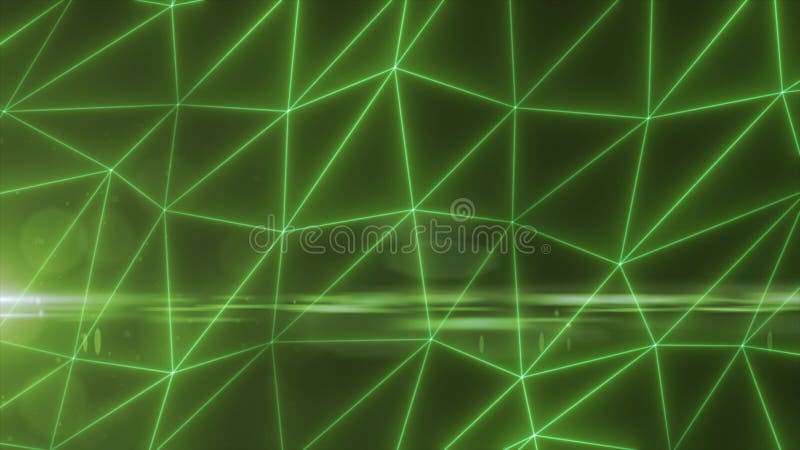 Abstract green lines and triangles glowing high tech digital energy abstract background royalty free illustration