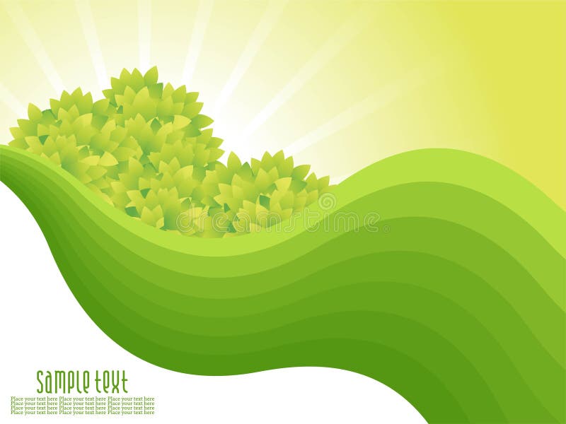 Abstract green nature background with waves