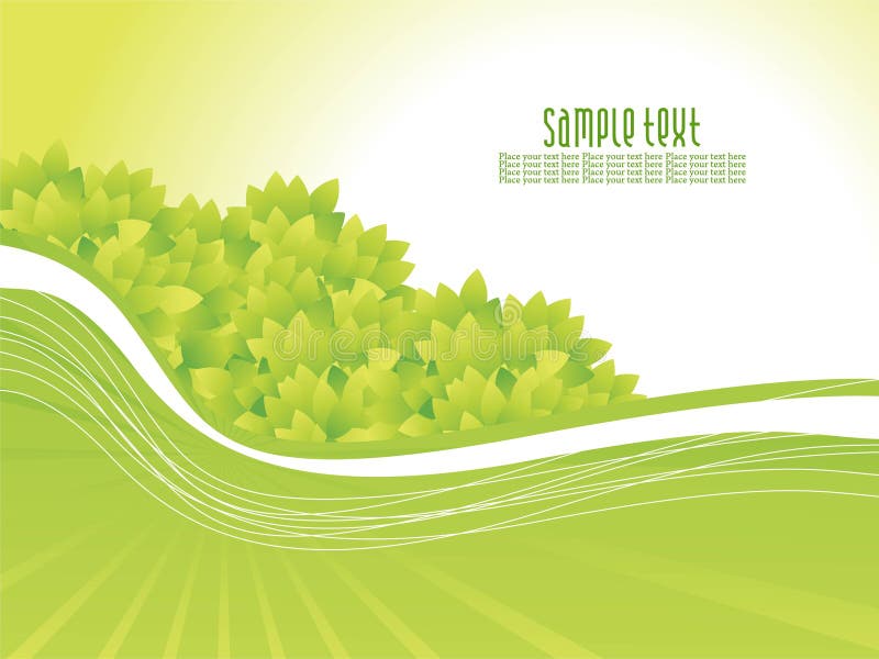 Abstract green nature background with waves