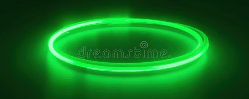 Abstract green neon ring glowing lines swiqut motion energy neon loop royaltyfri illustrationer