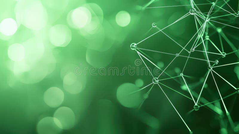 Abstract green network background, connected lines and dots for technological scientific visualizations royalty free illustration
