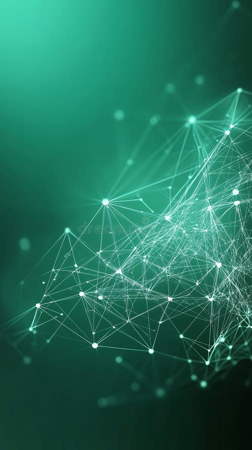 Abstract green network of connected points royalty free illustration