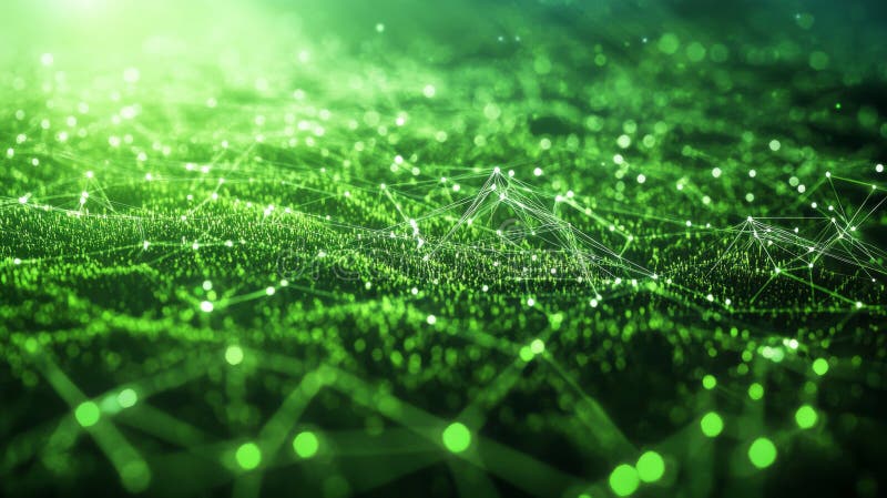 Abstract Green Network Connection Background stock illustration