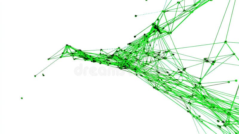Abstract Green Network Connection: Futuristic Technology Background Image royalty free illustration