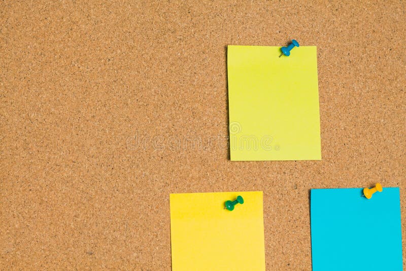abstract green, orange, yellow paper note pin on cork board. Blank notes for add text message or design website. sticker note. royalty free stock photography abstract green, orange, yellow paper note pin on cork board. Blank notes for add text message or design website. sticker note. royalty free stock photography
