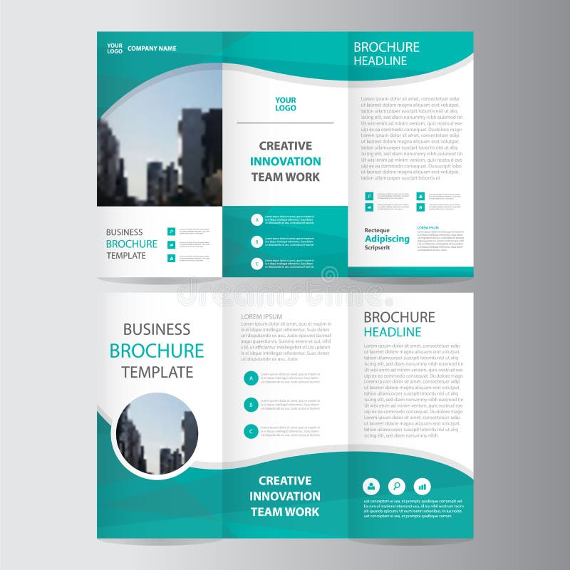 Abstract Green polygon trifold Leaflet Brochure Flyer template design, book cover layout design