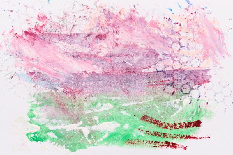 Abstract multicolored background, paint blots and stains on white paper royalty free illustration