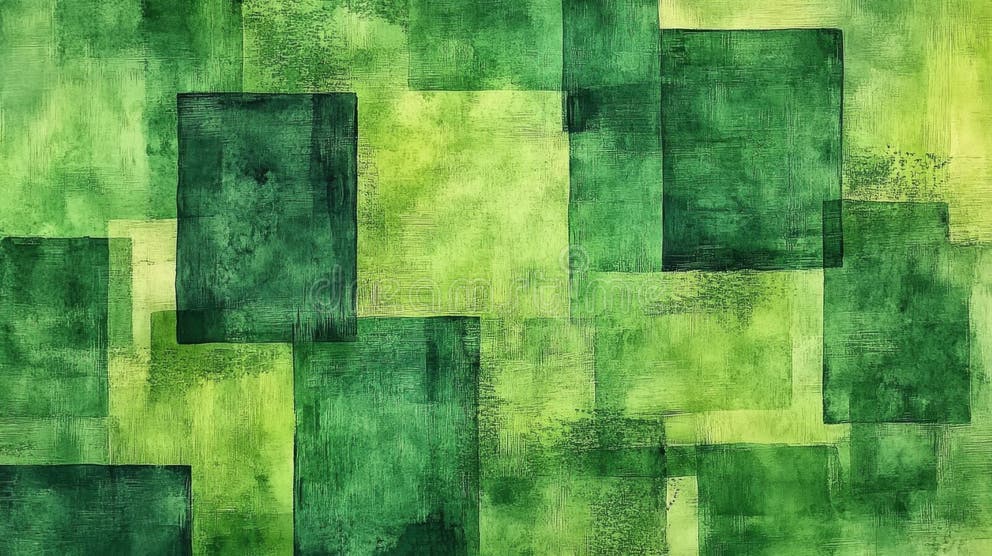 Abstract Green Square and Rectangle Texture Background Stock ...