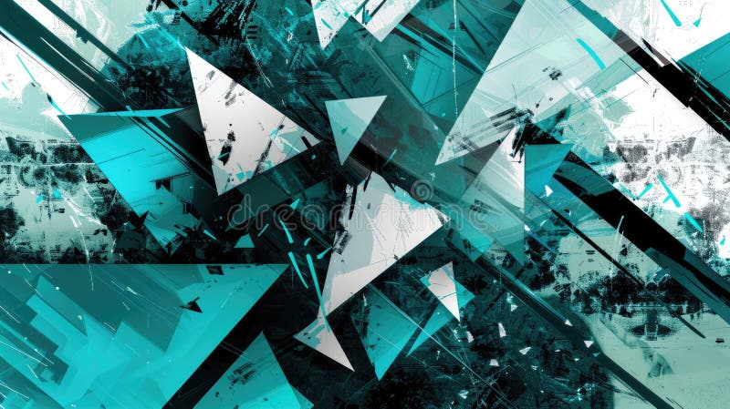 Abstract green triangle repetitive pattern polygon geometry background. AIG51. stock photo