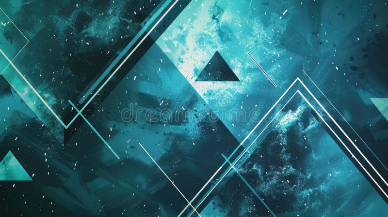 Abstract green triangle repetitive pattern polygon geometry background. AIG51. stock image