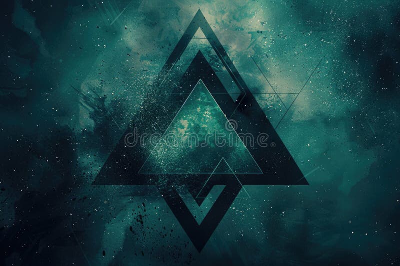 Abstract green triangle repetitive pattern polygon geometry background. AIG51. stock photos