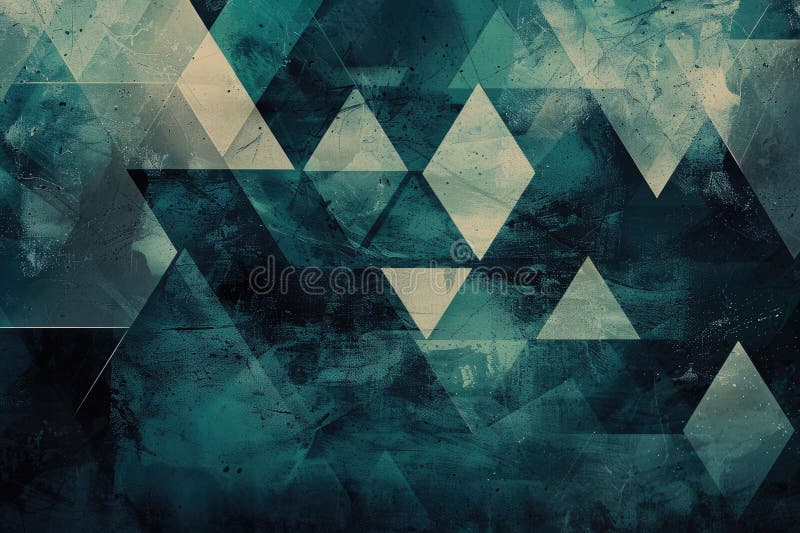 Abstract green triangle repetitive pattern polygon geometry background. AIG51. stock photography