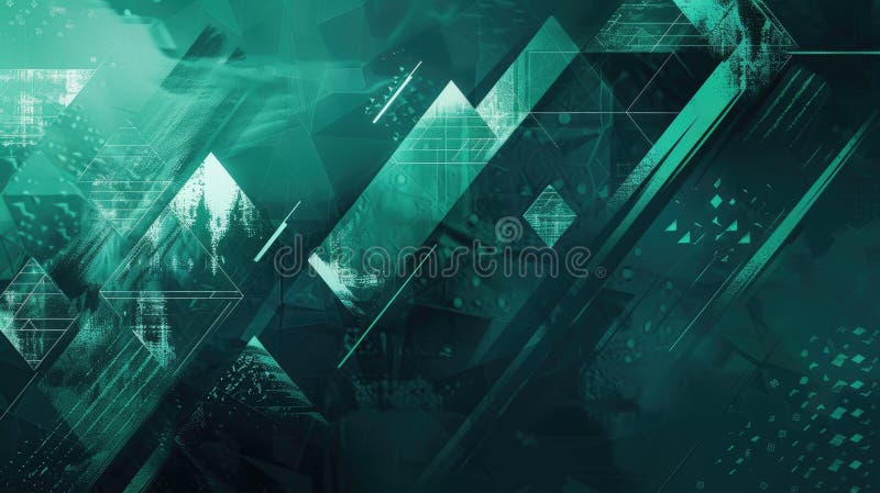 Abstract green triangle repetitive pattern polygon geometry background. AIG51. stock photography