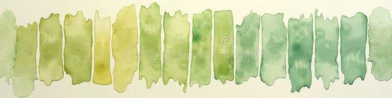 Abstract green watercolor brush stroke pattern with gradient shades vector illustration