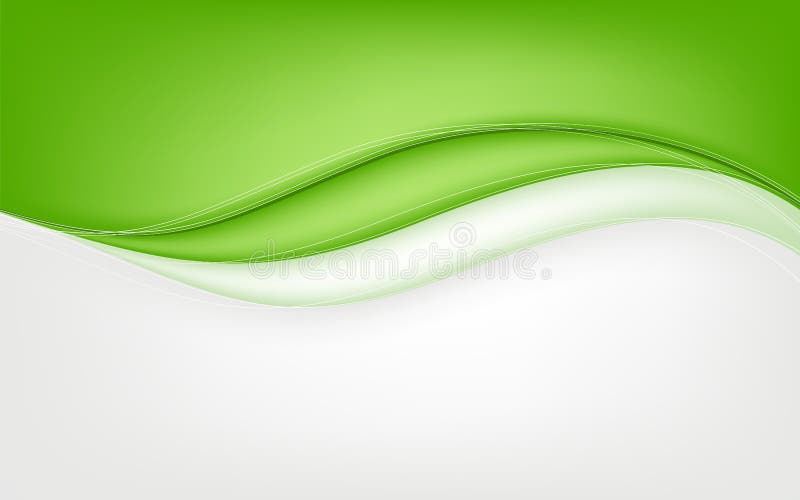 Abstract light green wave. Bright light green ribbon on white