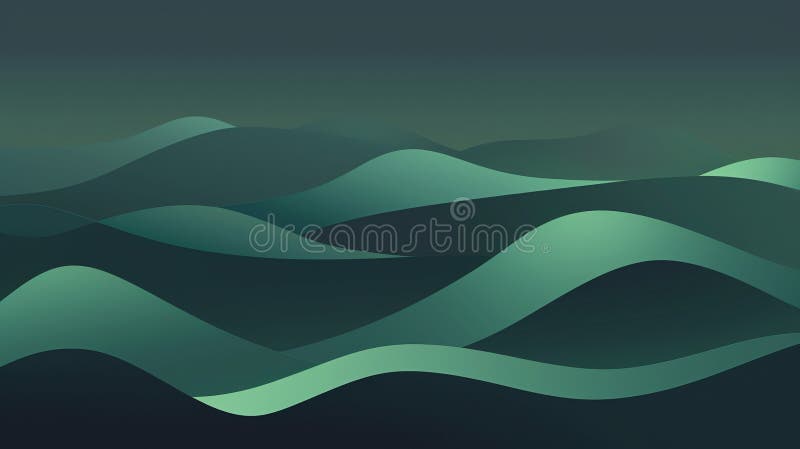 Abstract green waves vector design with wavy lines royalty free stock photos