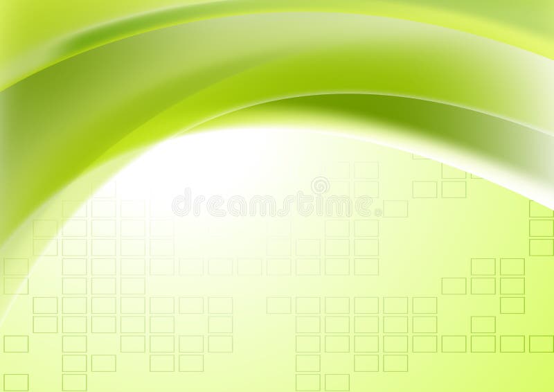 Abstract green wavy geometric technical background vector illustration
