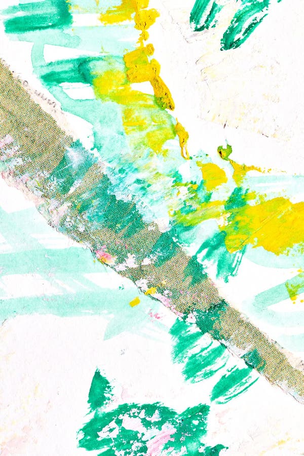 Multicolor abstract background, watercolor paint blots, lines and brush strokes on white paper stock photos