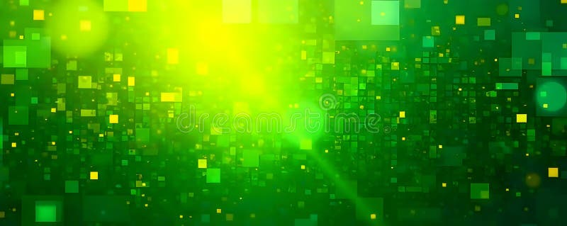 Abstract green yellow pixelated glitch overlay, computer, simple vector illustration