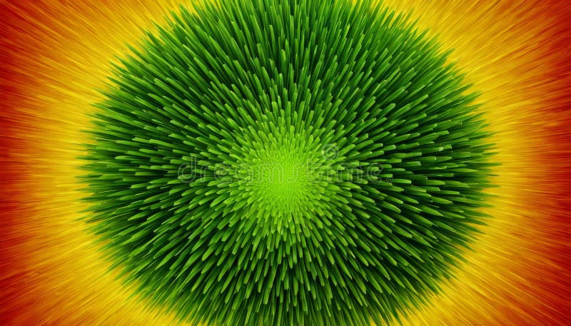 Model radial abstract verde și galben cu energie dinamică stock photo