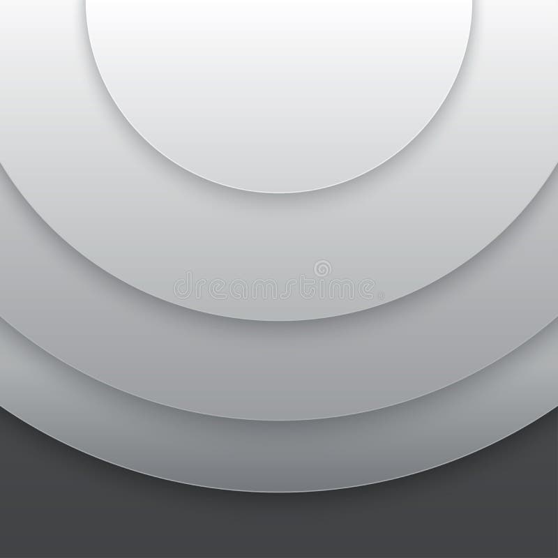 Abstract grey paper circles vector background