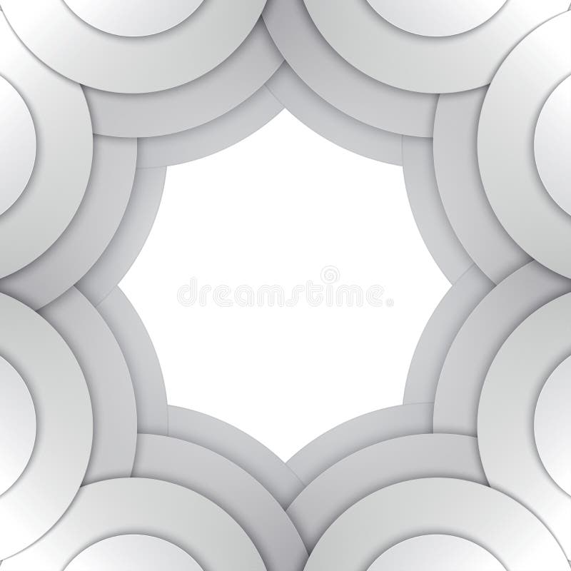 Abstract grey paper circles vector background