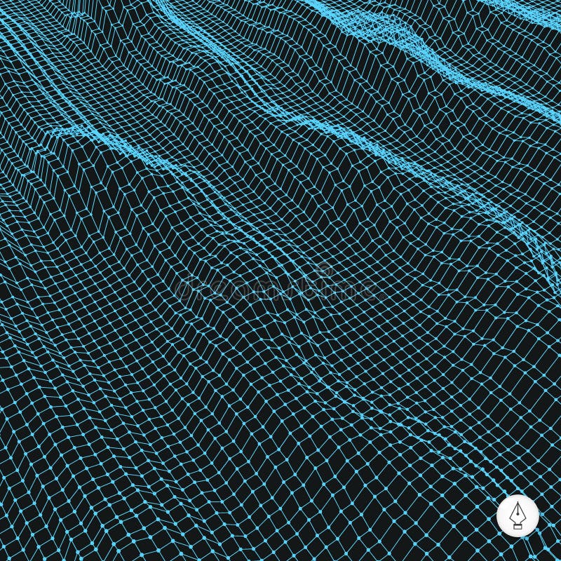 Abstract grid background. Water surface. Vector stock illustration