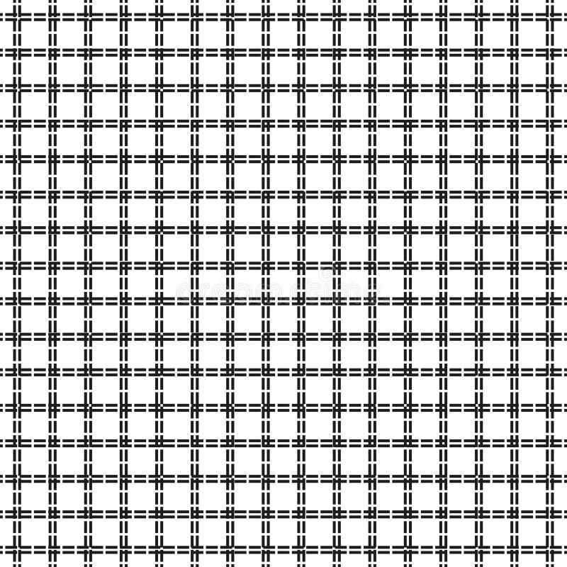 Abstract grid pattern. Decorative geometric lines. Black and white layout. Repeating seamless design. royalty free illustration