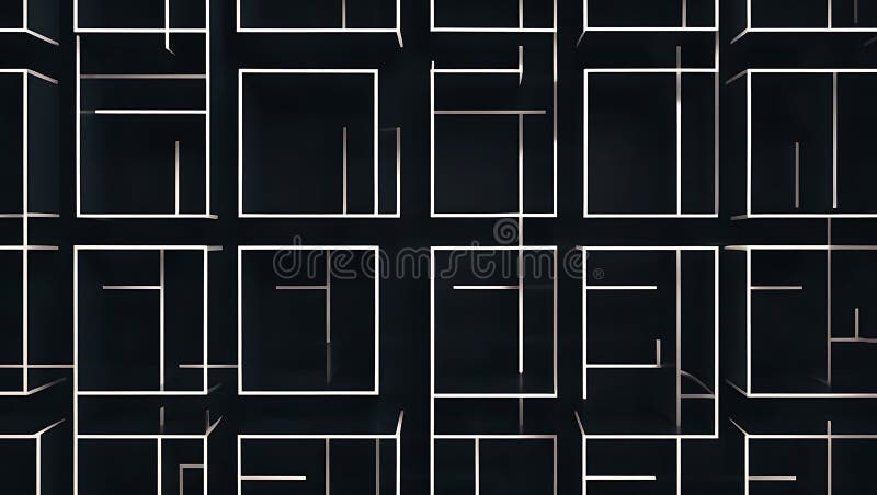Abstract Grid of White Lines on Dark Background background, wallpaper hd stock illustration