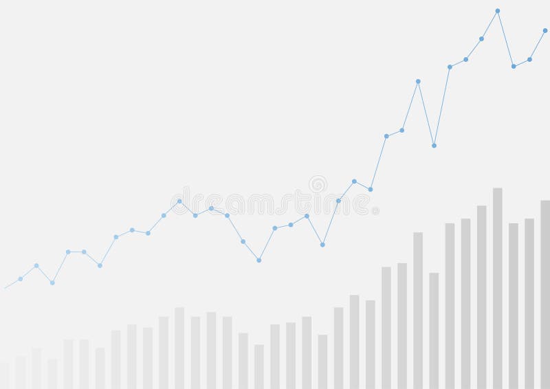Abstract growing financial graph chart background. Vector tech design