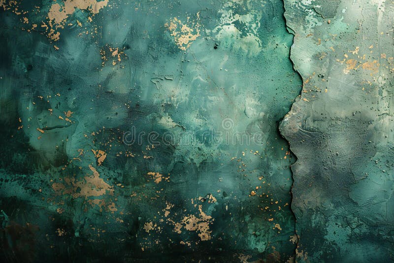 Abstract grunge background, green and teal color, empty space for text or design stock illustration