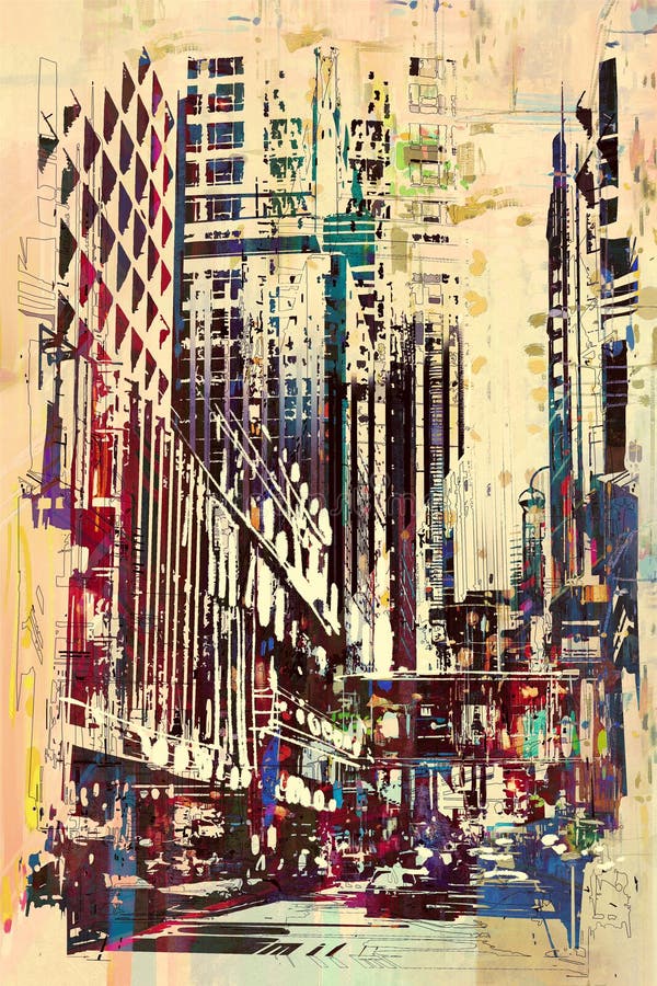 Abstract grunge of cityscape