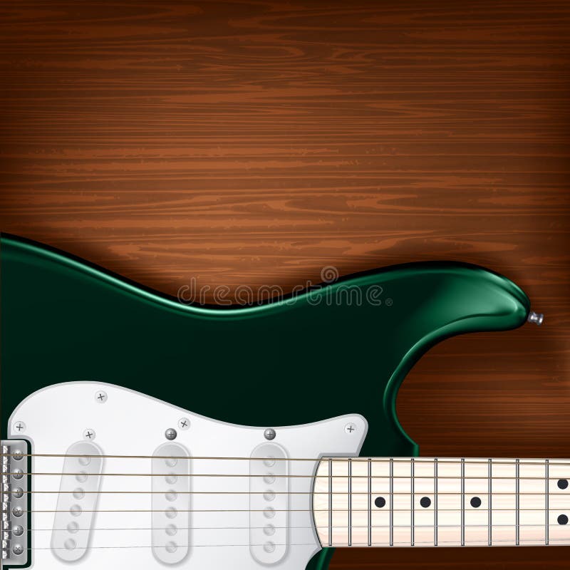 Abstract grunge music background with electric guitar