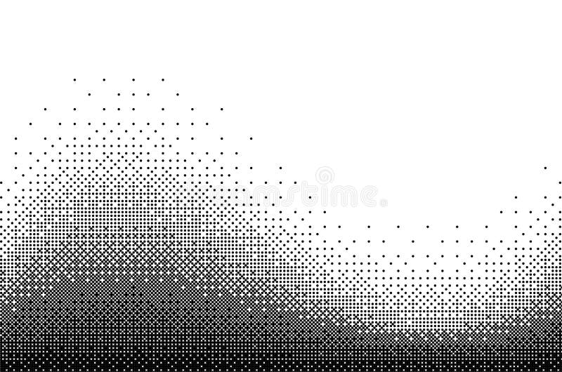 Abstract halftone monochrome dotted pattern stock illustration