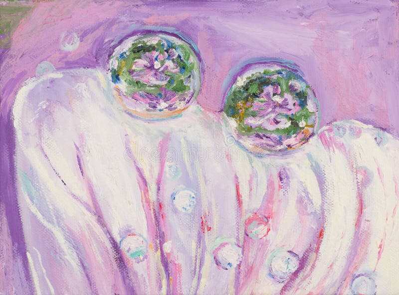 Abstract hand drawn acrylic painting stock illustration