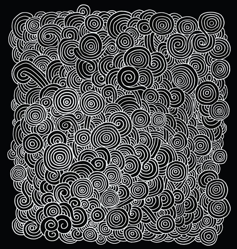 Abstract Hand Drawn Black and White Circles Background Stock Vector