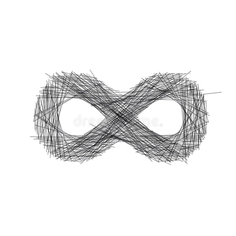 Abstract hand drawn sketch lines infinity sign. Vector illustration isolated on whitebackground vector illustration