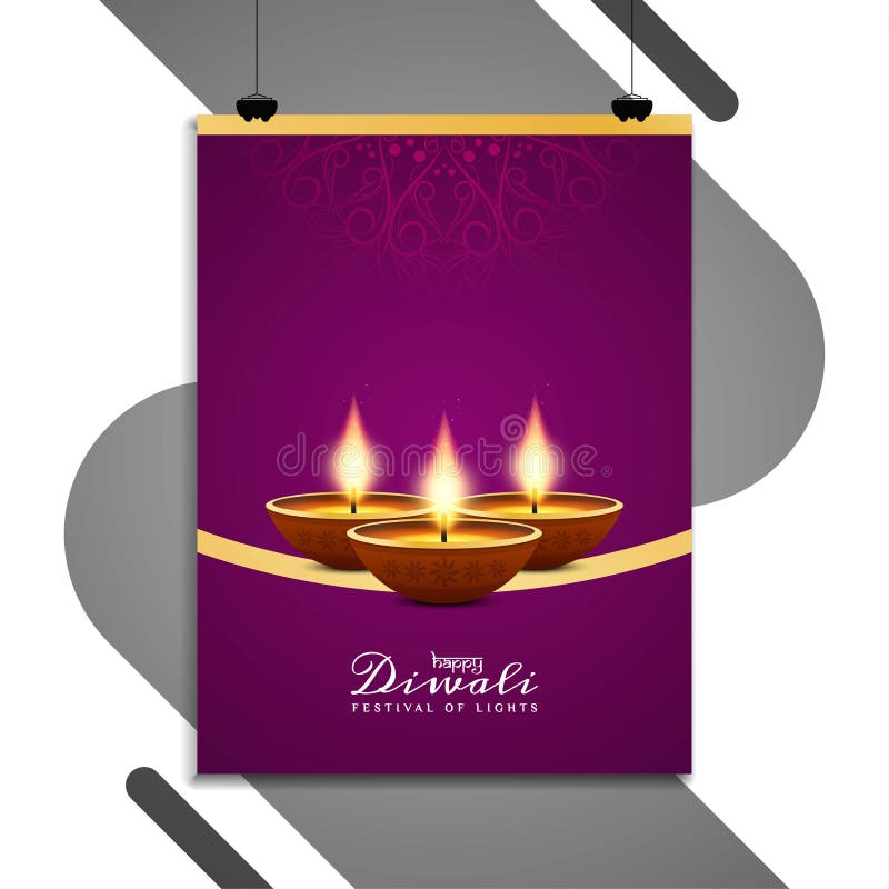 Abstract Happy Diwali religious flyer template.